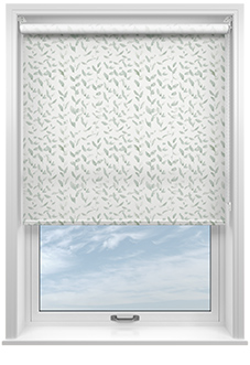 Watercolour Leaves, Light Green - Roller Blind